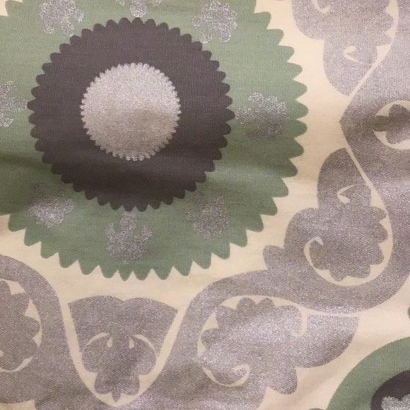 Boho decor NWT set of 4 placemats kitchen NWT BEIGE GREEN SILVER 15x15 mandala - Picture 3 of 7